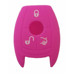 GUSCIO SILICONE FUXIA PER CHIAVE MERCEDES/SMART 3 TASTI C/TASTO BAULE