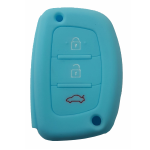 GUSCIO SILICONE CELESTE PER CHIAVE HYUNDAI 3 TASTI C/T BAULE