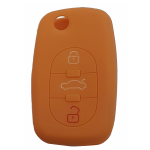 GUSCIO SILICONE ARANCIO PER CHIAVE AUDI 3 TASTI C/TASTO BAULE