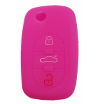 GUSCIO SILICONE FUXIA PER CHIAVE AUDI 3 TASTI C/TASTO BAULE