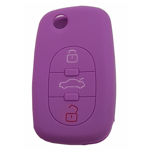 GUSCIO SILICONE VIOLA PER CHIAVE AUDI 3 TASTI C/TASTO BAULE
