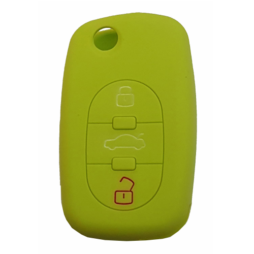 GUSCIO SILICONE VERDE CHIARO PER CHIAVE AUDI 3 TASTI C/TASTO BAULE