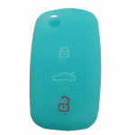 GUSCIO SILICONE CELESTE PER CHIAVE AUDI 3 TASTI C/TASTO BAULE
