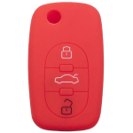GUSCIO SILICONE ROSSO PER CHIAVE AUDI 3 TASTI C/TASTO BAULE
