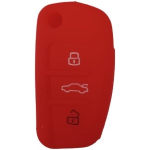 GUSCIO SILICONE ROSSO PER CHIAVE AUDI 3 TASTI C/TASTO BAULE