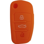 GUSCIO SILICONE ARANCIO PER CHIAVE AUDI 3 TASTI C/TASTO BAULE