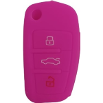 GUSCIO SILICONE FUXIA PER CHIAVE AUDI 3 TASTI C/TASTO BAULE