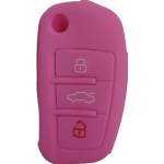 GUSCIO SILICONE ROSA PER CHIAVE AUDI 3 TASTI C/TASTO BAULE
