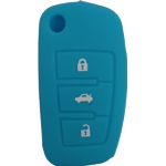 GUSCIO SILICONE CELESTE PER CHIAVE AUDI 3 TASTI C/TASTO BAULE