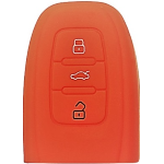 GUSCIO SILICONE ARANCIO PER CHIAVE AUDI 3 TASTI C/TASTO BAULE