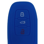 GUSCIO SILICONE BLU SCURO PER CHIAVE AUDI 3 TASTI C/TASTO BAULE