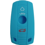 GUSCIO SILICONE CELESTE PER CHIAVE BMW 3 TASTI C/T BAULE+VETRI