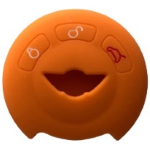 GUSCIO SILICONE ARANCIONE PER CHIAVE MINI 3 TASTI C/TASTO BAULE