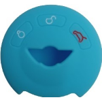 GUSCIO SILICONE CELESTE PER CHIAVE MINI 3 TASTI C/TASTO BAULE