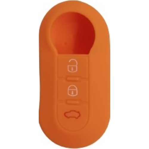 GUSCIO SILICONE ARANCIO PER CHIAVE FIAT 3 TASTI C/TASTO BAULE