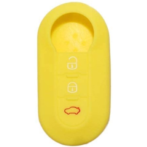 GUSCIO SILICONE GIALLO PER CHIAVE FIAT 3 TASTI C/TASTO BAULE