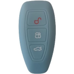 GUSCIO SILICONE ANTRACITE PER CHIAVE FORD 3 TASTI C/TASTO BAULE