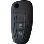 GUSCIO SILICONE NERO PER CHIAVE FORD 3 TASTI C/TASTO BAULE