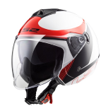 CASCO OF573 TWISTER II PLANE WHITE BLACK RED TG. S C/VISIERA