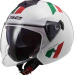CASCO OF573 TWISTER II COMBO WHITE GREEN RED TG M C/VISIERA