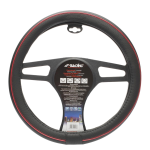 COPRIVOLANTE SPED ECO PELLE NERA D. 37-39 C/INSERTO E CUCITURE ROSSE