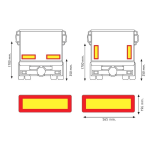 CP.PANNELLO PER RIMORCHIO mm.565X132 ECE 70 1,2mm.