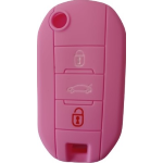 GUSCIO SILICONE ROSA PER CHIAVE CITROEN/PEUGEOT 3 TASTI C/TASTO BAULE