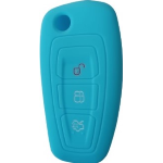 GUSCIO SILICONE CELESTE PER CHIAVE FORD 3 TASTI C/TASTO BAULE