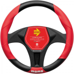 COPRIVOLANTE TUNING IN ECO-PELLE NERO/ROSSO TAGLIA S D. 36<>37,9cm