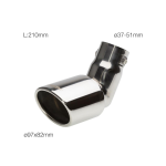 CODOLINO MARMITTA OVALE INC. 90° DTM INOX D. 37-51 L. 210mm TRX85