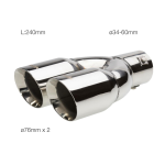CODOLINO MARMITTA ROTONDO DOPPIO INC. INOX D. 34-60 L. 240mm TRX92