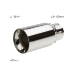 CODOLINO MARMITTA ROTONDO DRITTO INOX D. 34-59 L. 185mm TRX/89