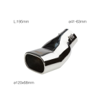 CODOLINO MARMITTA RETTANGOLARE  INCL. INOX D. 41-63 L. 195mm TRX62