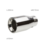 CODOLINO MARMITTA ROTONDO INOX D. 48 - 73 L. 200mm TRX25