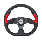 <VOLANTE X2 POLY ECO PELLE INSERTI ROSSI D.350 mm